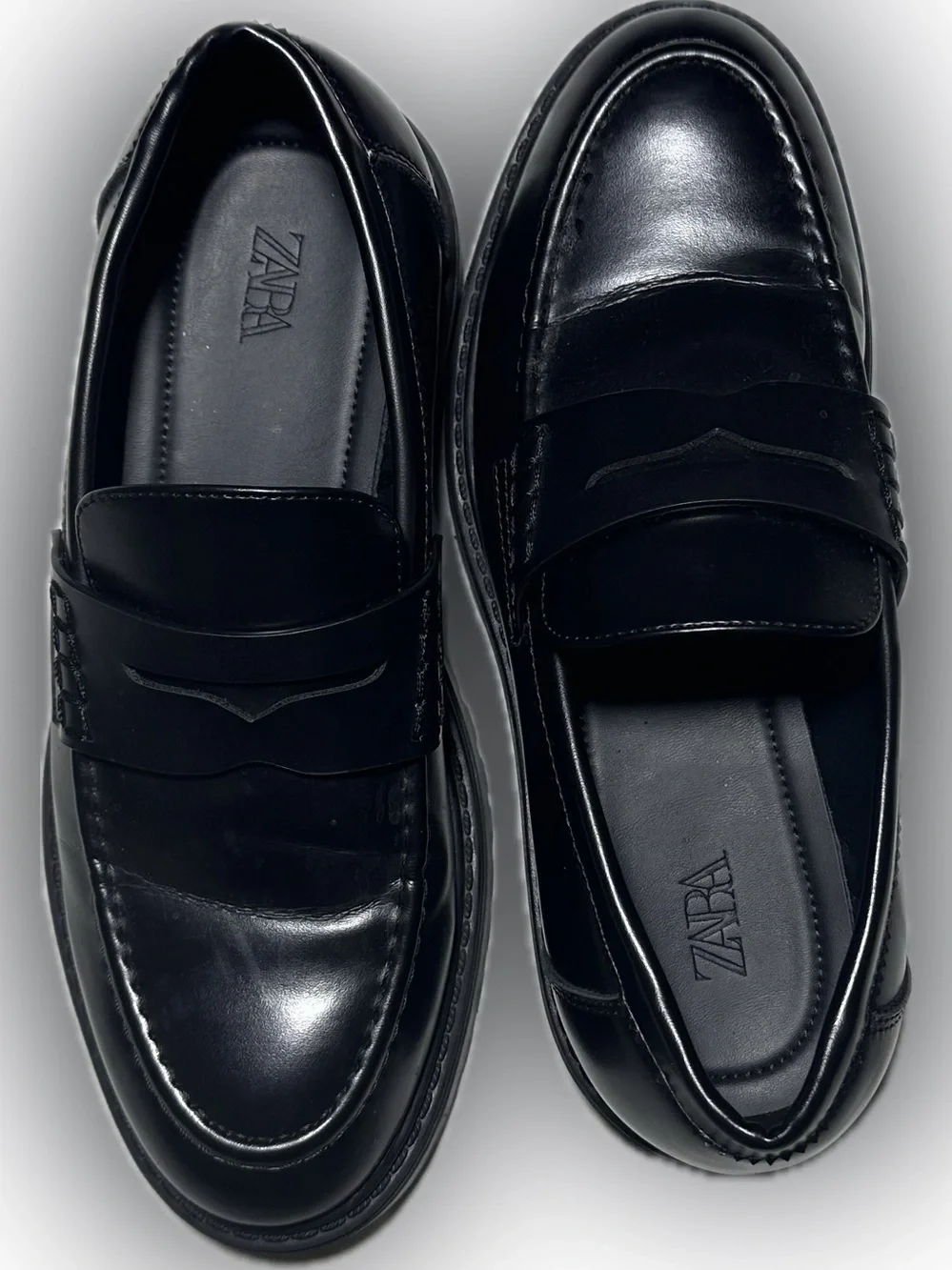 Zara Leather Penny Loafers EUR 41